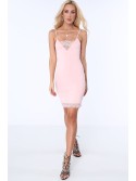 Rochie cu dantela delicata, roz deschis ZZ300 - Magazin online - Boutique